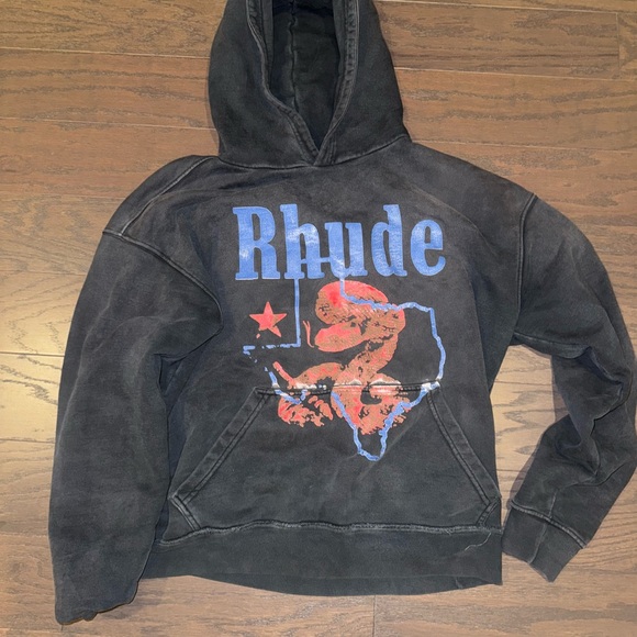Rhude Black Graphic Hoodie - Picture 1 of 2